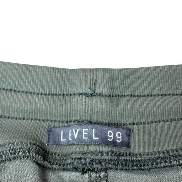 Level 99 Women's Linen Blend Pull-On Drawstring Army Green Joggers Pants Sz M - Picture 5 of 13